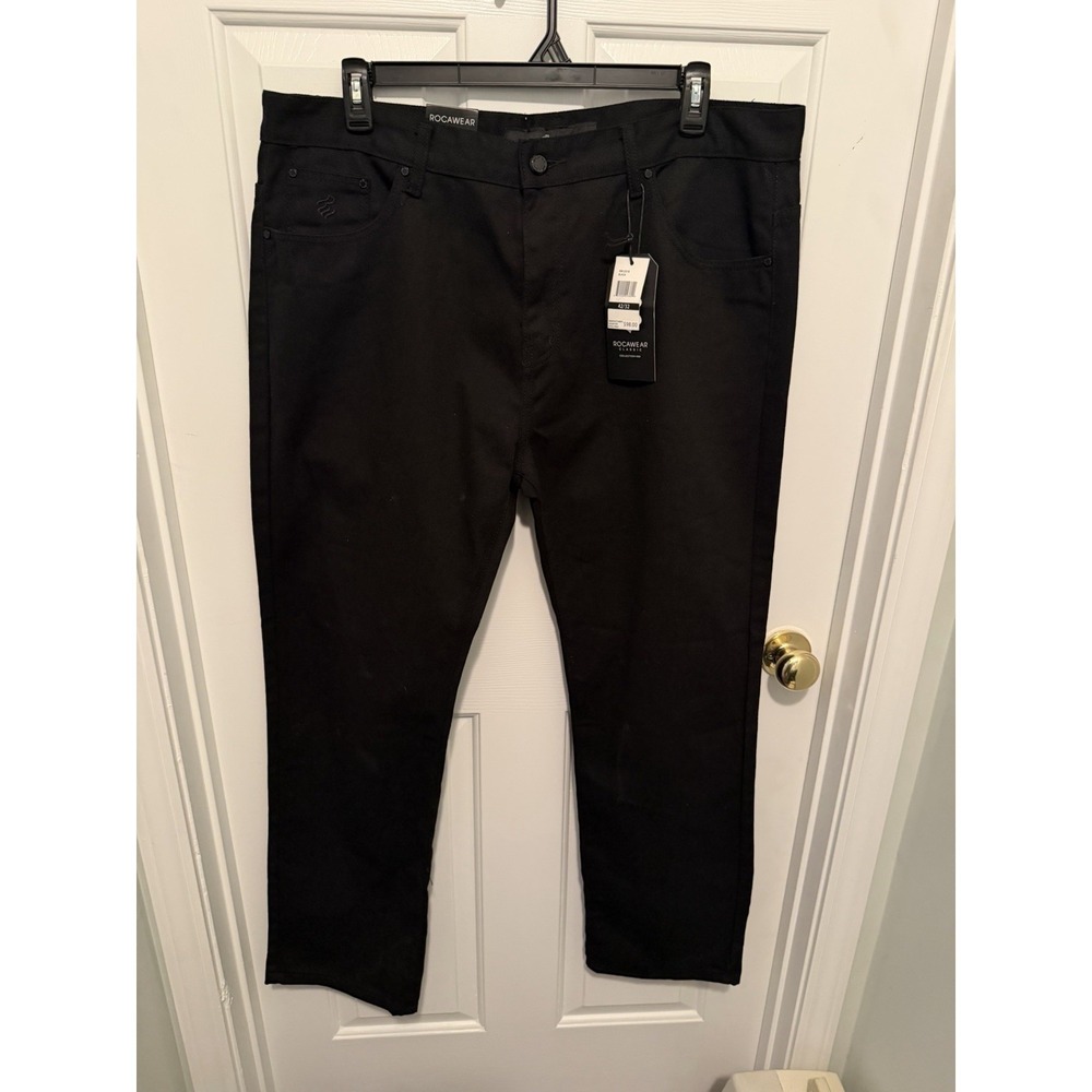 ROCAWEAR W42L32 BLACK STRAIGHT FIT RWJ3018